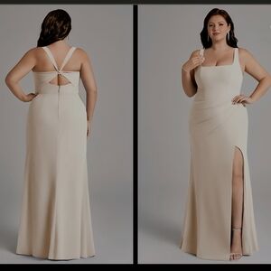 Azazie Elegant Cream Evening Gown nwt